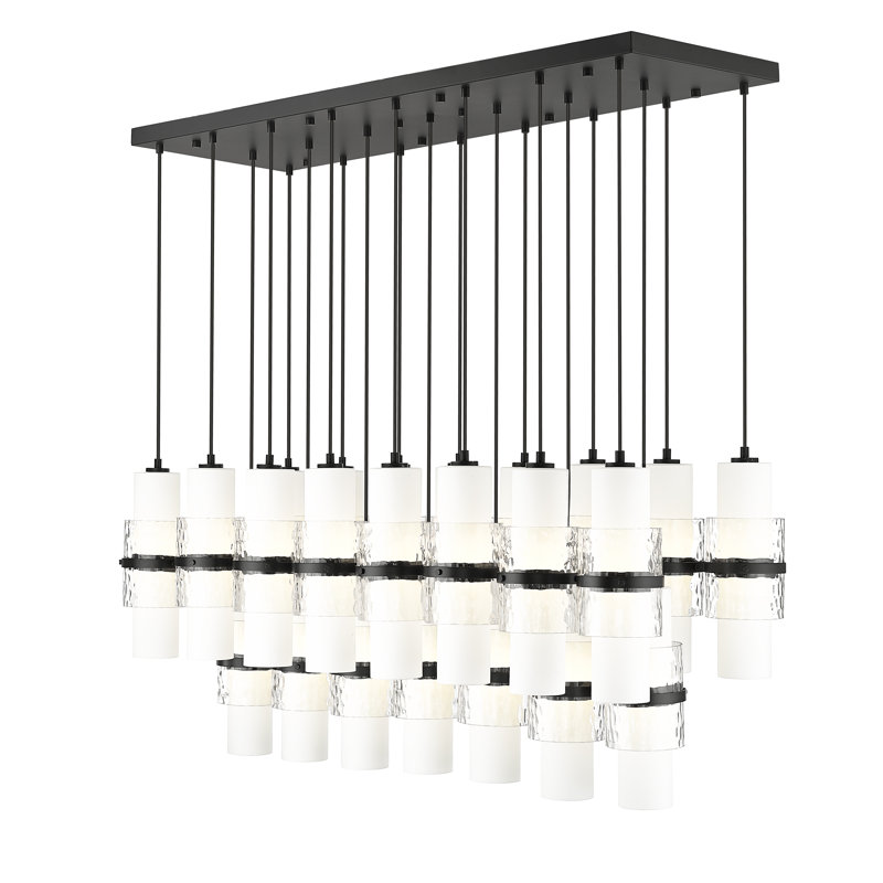 Lustre à 23 lumières Bryelle, Noir mat
