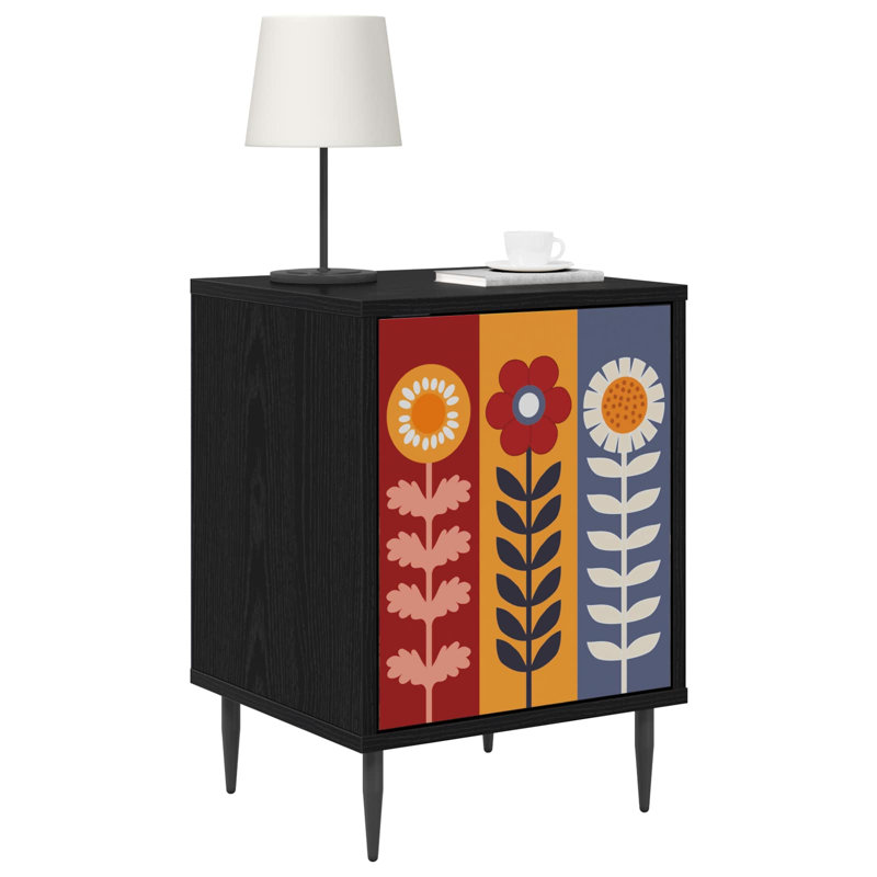 36cm W Engineered Wood Bedside Table