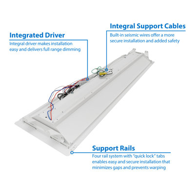 Dimmable Rectangle Troffer Ceiling Light