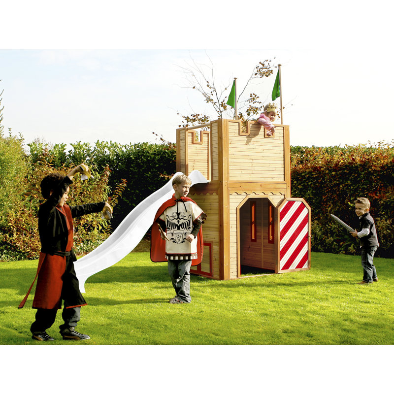 Arthur Playhouse Brown/Red - White Slide, Brown/Red/White