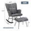 Chaise berçante en cuir de polyuréthane avec coussin lombaire et repose-pieds Bonrcea l 26,38 po x P 31,89 po x H 33,07 po