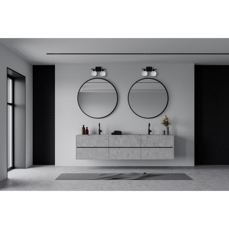 Éclairage pour meuble-lavabo à intensité variable Aimur, 2, Noir