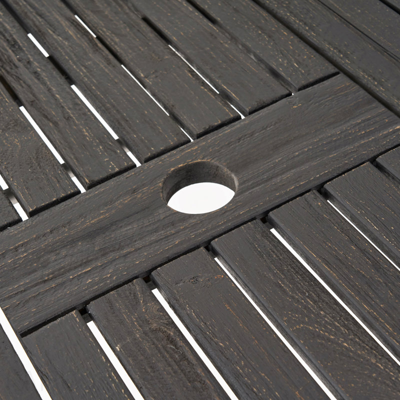 Table de salle à manger d'extérieur extensible en bois d'acacia, gris foncé