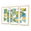 «Geometric Green Triangle I», ensemble d'art mural encadré moderne sur toile Mid-Century-72043136-72044122