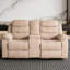 Ensemble de salon 2 pièces en polyester - Fauteuil inclinable manuel et causeuse avec console-116620167