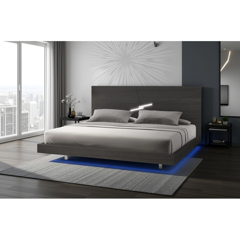 Grand lit plateforme en wengé Staci, Wengé, Grand lit