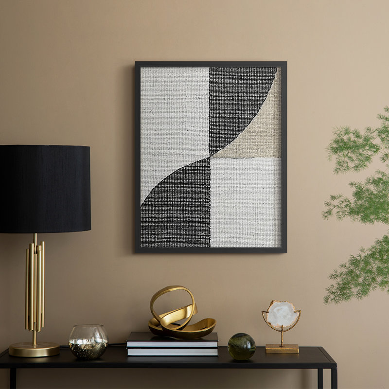 «Abstract CCL III», reproduction encadrée - prête à être accrochée, H 10 po x l 8 po, Noir