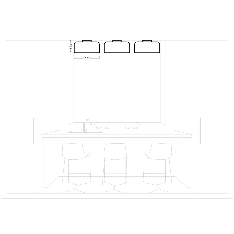 Flush Mount, Midnight Black, 7.75" H x 15.75" W x 15.75" D