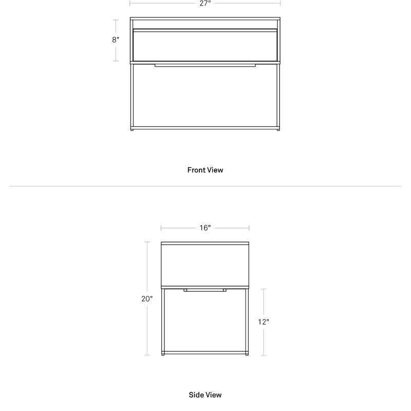 Rule 1 - Drawer Nightstand, Black/White Oak