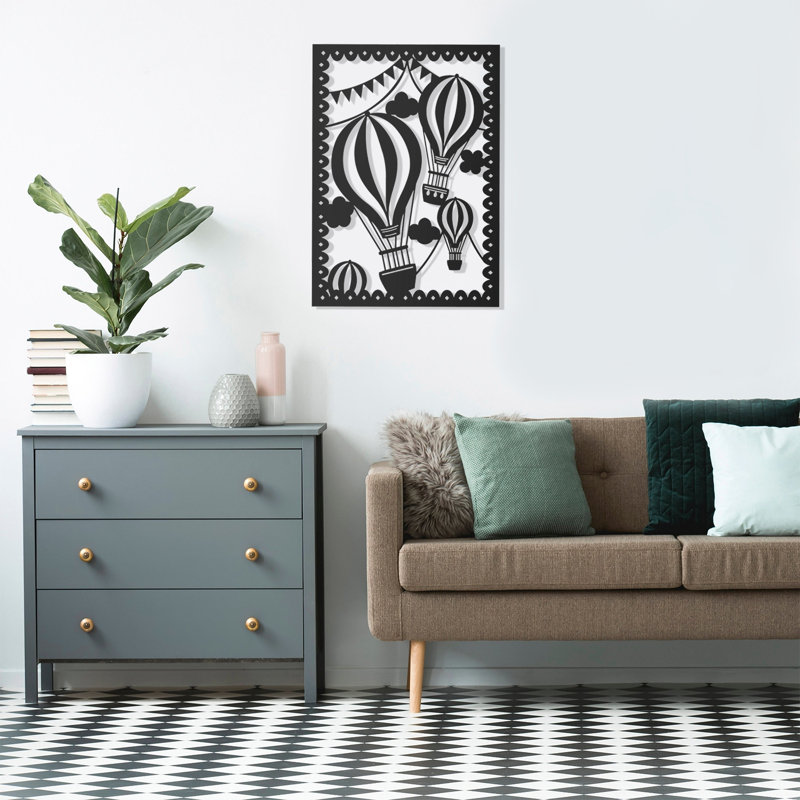 Stylish Decorative Metal Wall Accessory, Black, 19.7 x 27.6 inches | 100% Metal Construction, Thickness: 0.08 inches | Easy Wall Hanging Design, Perfect for Modern Home Decor & Office Spaces