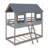 Twin Over Twin Bunk Bed Wood Bed With Roof, Window, Guardrail And Ladder