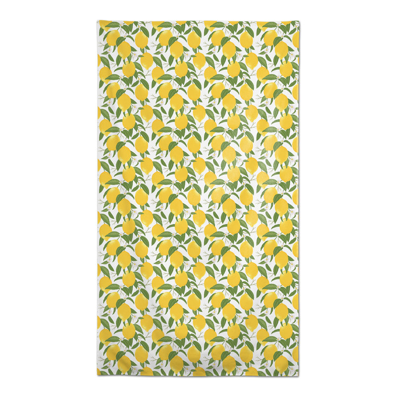 Nappe blanche à motif citron 3, Blanc