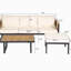 Ensemble de conversation d'extérieur en bois d'acacia et métal 3 pièces