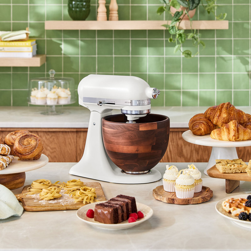 KitchenAid Artisan Series 10-Speed 5 Qt Tilt-Head Stand Mixer with True Walnut Wood Bowl