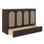 Armoire lit escamotable sophistiquée pour grand lit avec station de charge et grand tiroir de rangement-129033079