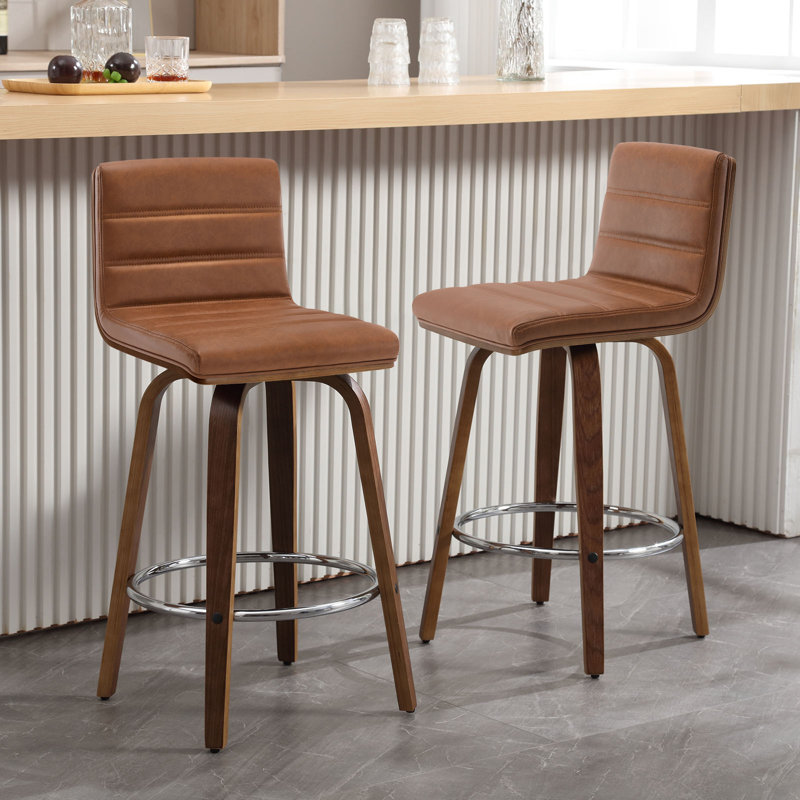Tabouret pivotant rembourré, Tabouret de comptoir (siège d'une hauteur de 26 p, Blanc