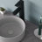 Classic Grey Upgrades  11 13/16" Round Ceramic Bathroom Sink Set - 4 1/8" Height, with Adorable Soap Box & 1 1/4" Drain - Ideal for Small sized bathroom