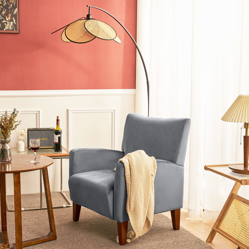 Swansboro Velvet Club Chair, Dark gray
