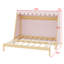 Lit maison avec lit gigogne, tablette de rangement, tente et lumière-129388374