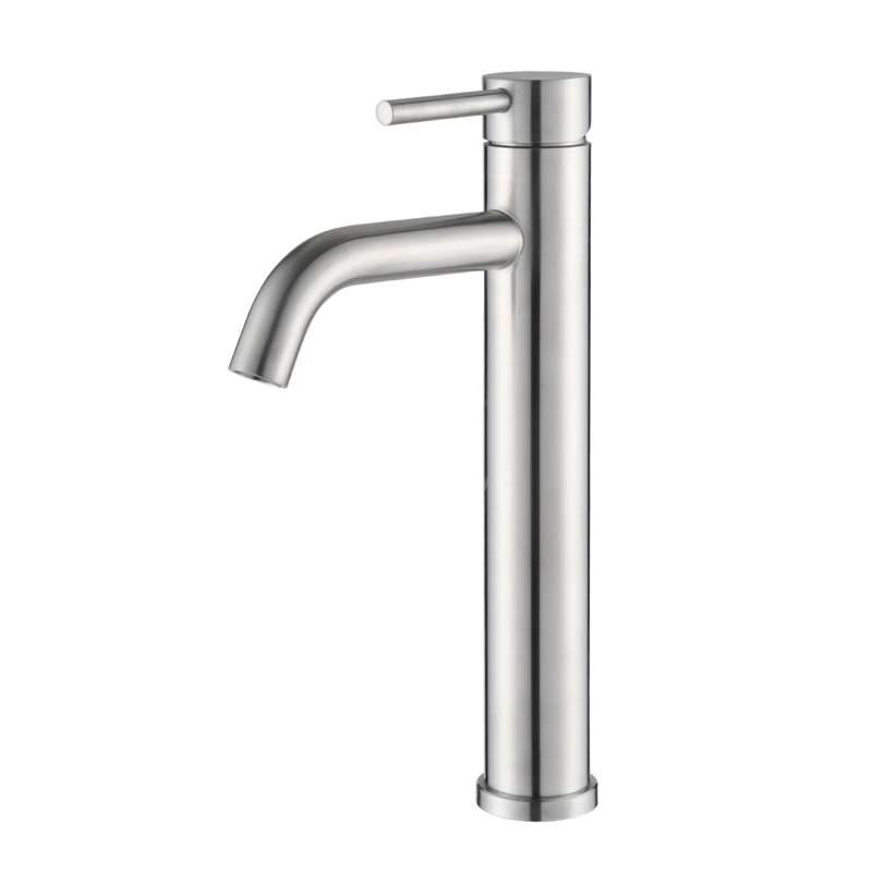 Bathroom Modern Tall Faucets Single Handle One Hole Lavatory Bathroom Sink Faucet, Brushed Nickel
