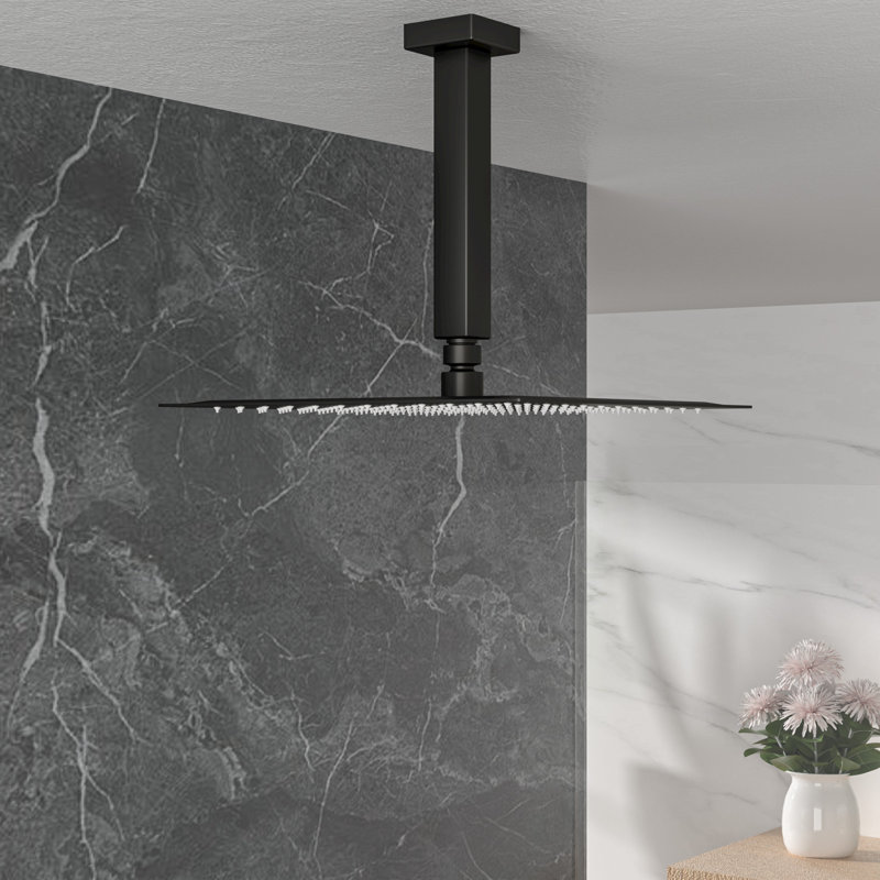 Bras de douche 8 po, Noir mat