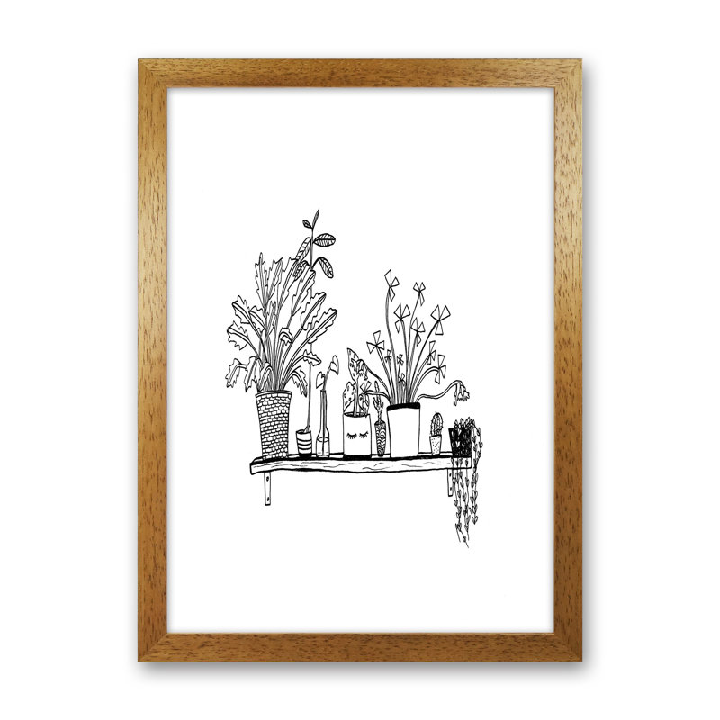 Plant Shelfie by Carissa Tanton - Print, Oak Framed, 63cm H x 46cm W x 3cm D