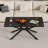 39.37" Rectangular Dining TableTempered Glass Coffee Table,Stylish Design With Metal Legs-189386035