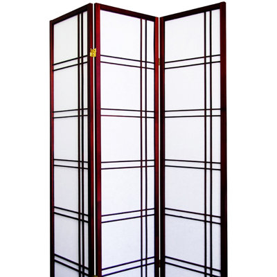 70" High "" 3 Screen In Cherry Finish - Pine, Hinged For Space Flexibility, Modern Interior Partition Foldable Utilization, Room Element Article