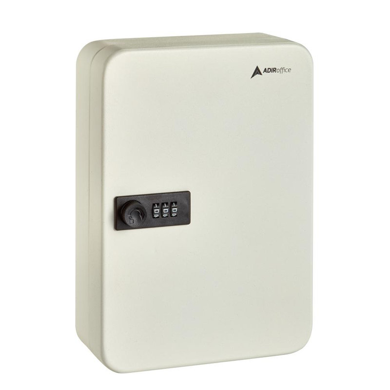 Armoire à clés en acier sécurisée avec serrure à combinaison, Blanc, H 10 po x l 7,1 po x P 3 po