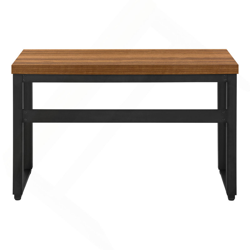 Bureau d'ordinateur, bureau personnel, debout, réglable, L 48 po, travail, ordinateur portable, stratifié noyer, métal noir, contemporain, moderne