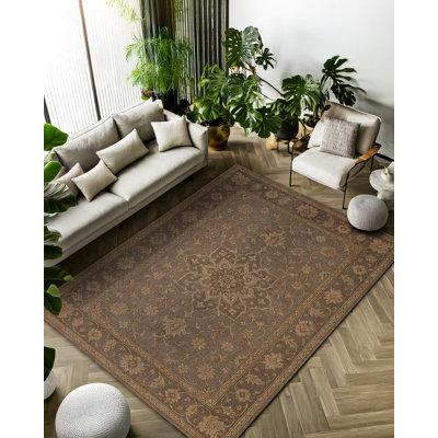 Tapis oriental en coton et polyester à imprimé numérique Trapp Collection