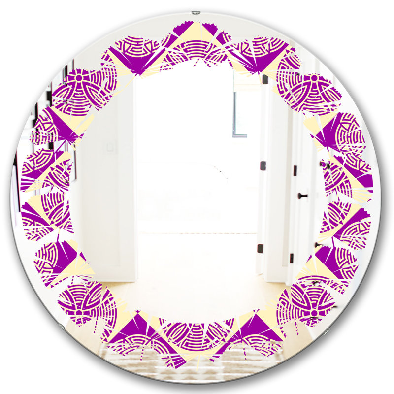 Miroir mural traditionnel sans cadre "leaves abstract pattern design i", H 31,5 po x l po