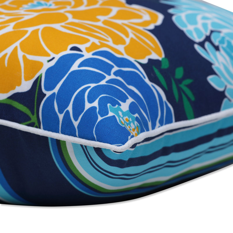 Floral Outdoor Reversible Throw Pillow