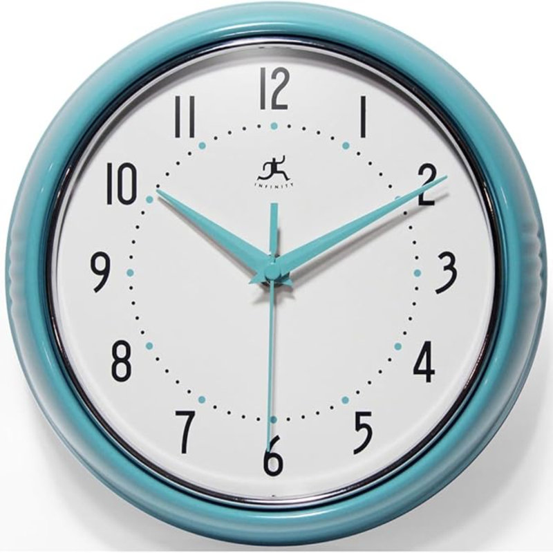 Infinity Instruments LTD. Rétro horloge murale de cuisine Mid Century