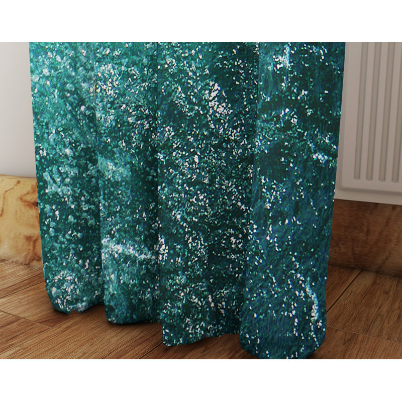 Paire de rideaux semi-transparents Huitt Ocean Waves, L 20 po x L 82 po