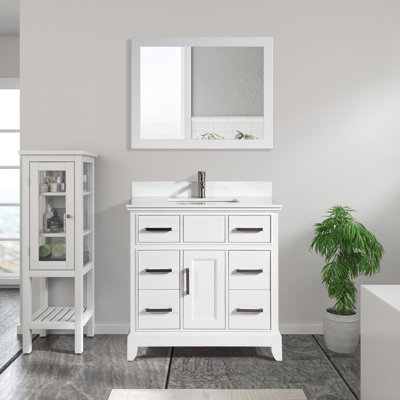 Ensemble de meuble-lavabo simple avec miroir 36 po Valor