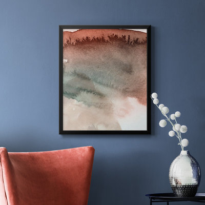 Toile encadrée de qualité supérieure rouge ocre abstraite IV - prête à être accrochée