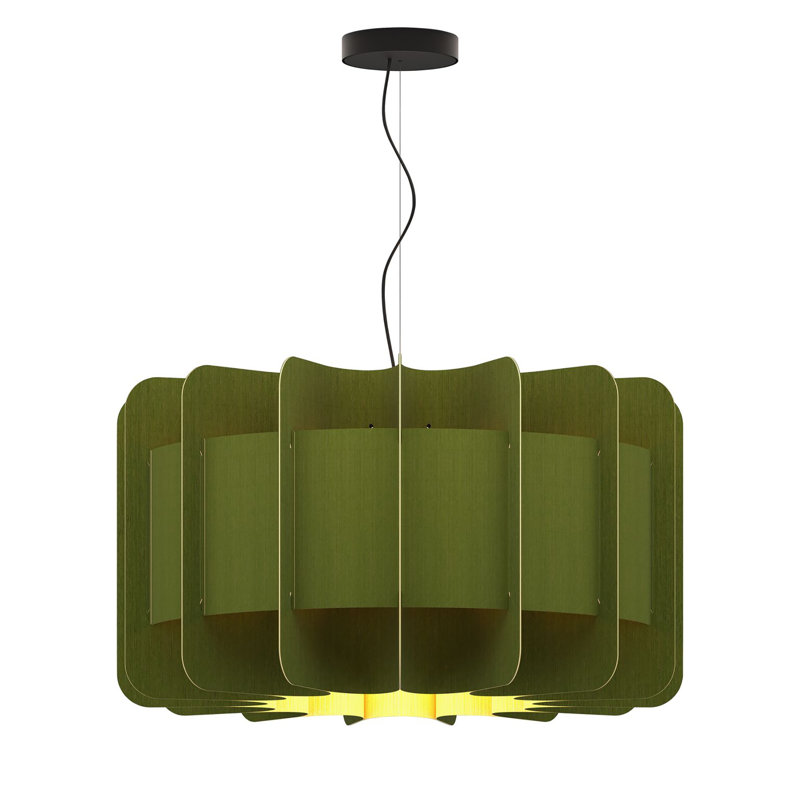 Clarissa 1-Light Single Pendant, 16.5" H x 29.8" W x 29.8" D, Green
