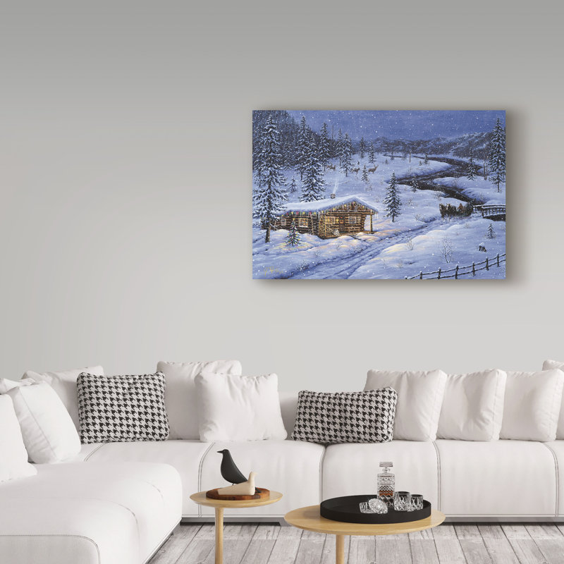Fazulla Winter Cabin - impression sur toile tendue, H 12 po x l 19 po x P 2 po