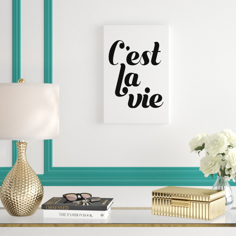 «La Vie IV», art textuel sur toile, H 18 po x l 12 po