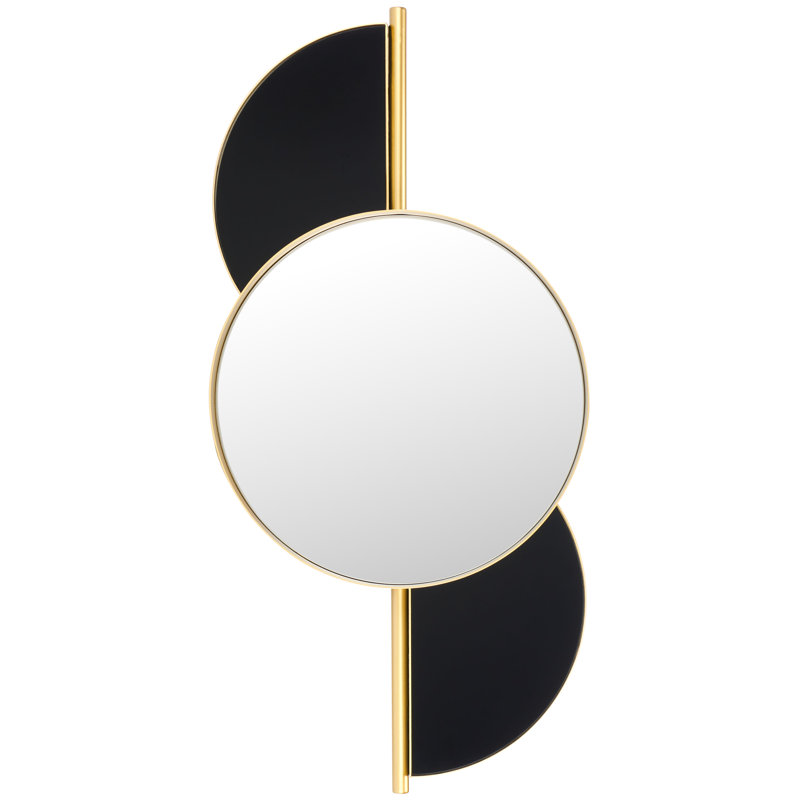 Rosebank Iron Circle Wall Mirror, Black