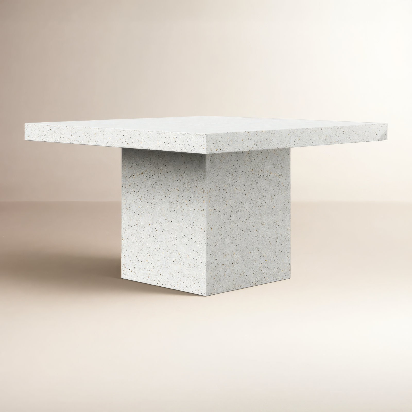 Kareen Bar & Counter Height Pedestal Dining Table, Counter Table (36.25" Height), Ivory Terrazzo