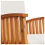 Chaise berçante d'extérieur en bois d'acacia avec coussin, chaise berçante de patio brun