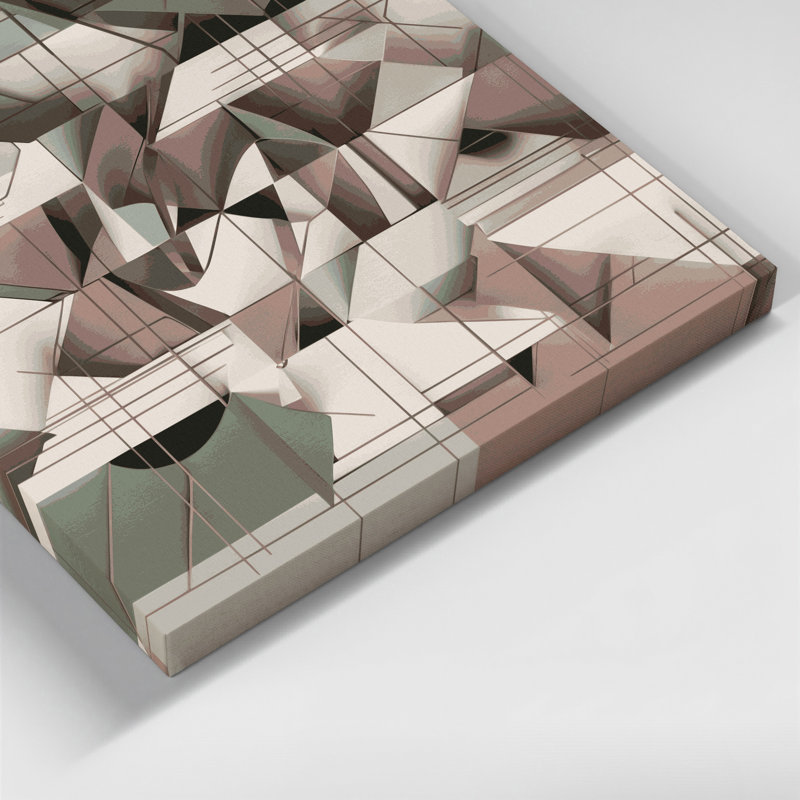 «Geometric Abstraction 86», art mural sur toile grise, H 8 po x l 10 po