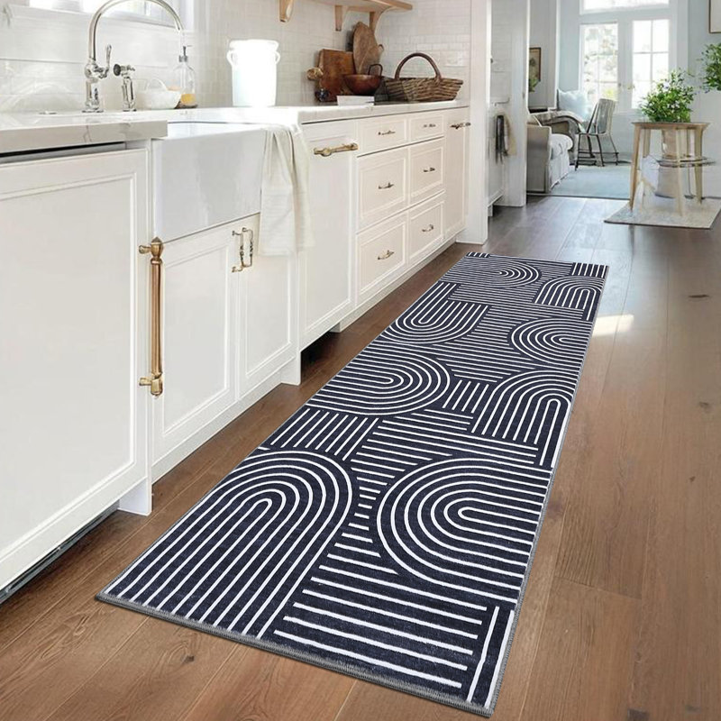 Tapis lavable à la machine Modern Rainbow, Tapis de couloir 2 pi x 6 pi