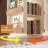 Beige Modern Solid wood rotating bookshelf