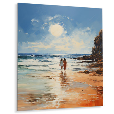 " Beach Seaside Stroll Pointillism "