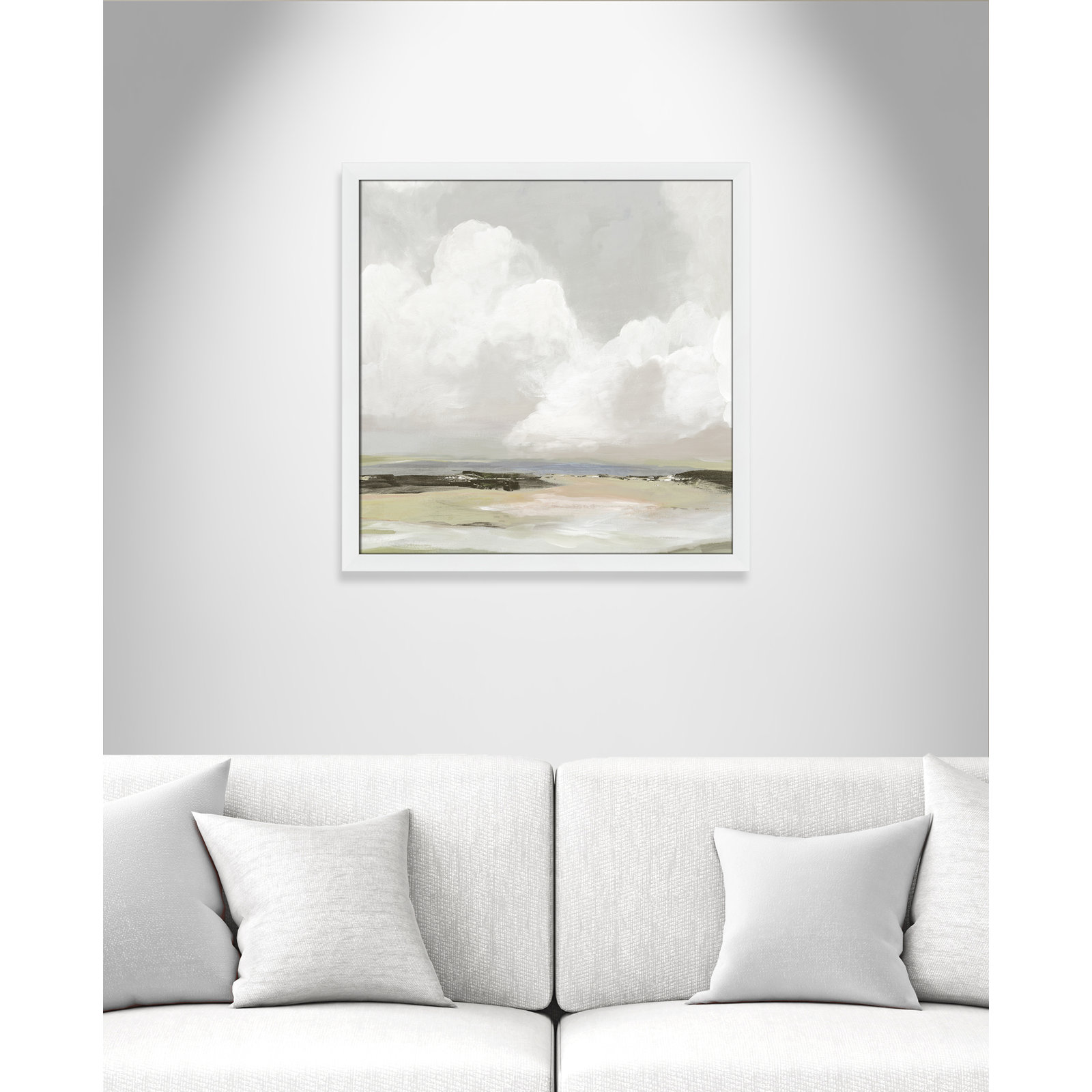 Weatherhill "Soft Clouds" Painting, 28.5" H x 28.5" W x 1.12" D, White Framed