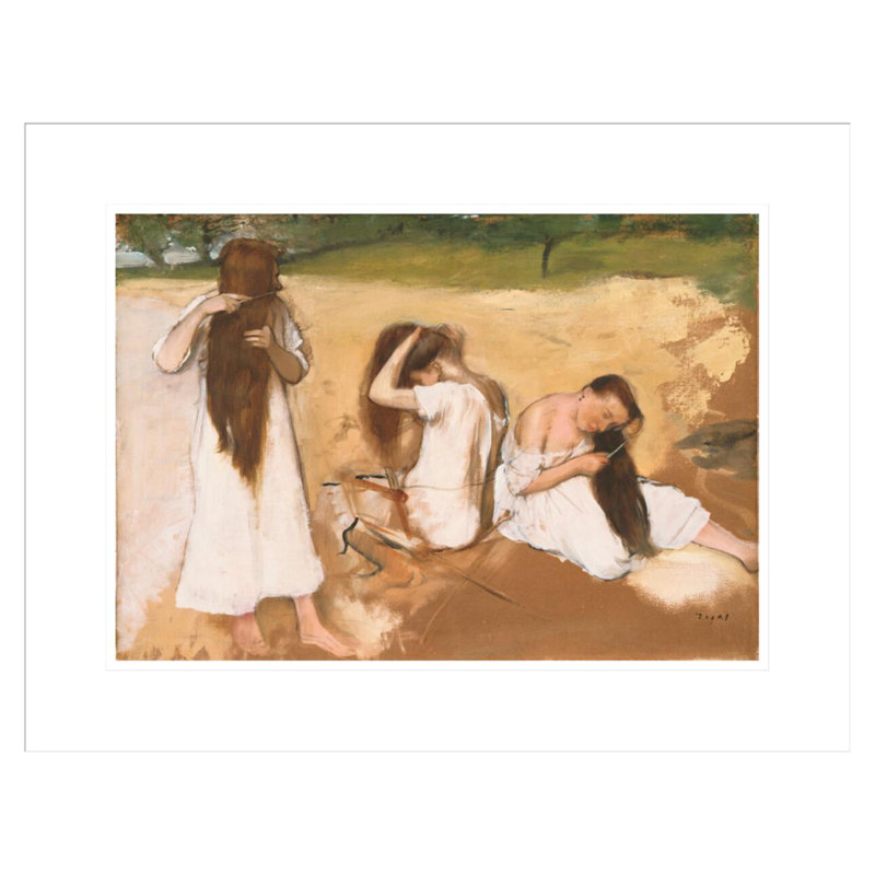 «Women Combing Leurs Hair» par Edgar Degas, impression giclée encadrée, H 16,86 po x l 21,75 po