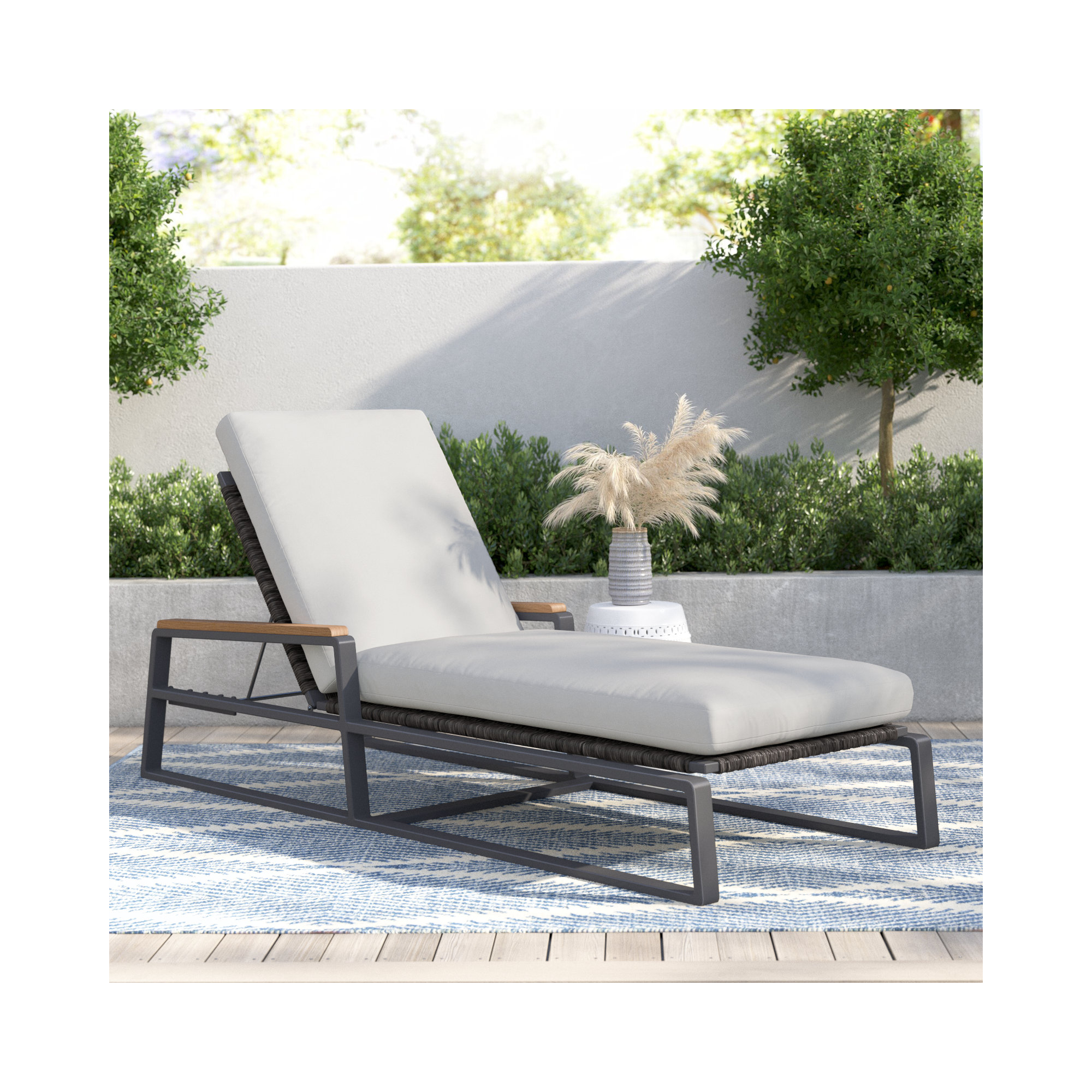 Bernie 31'' Outdoor Aluminum Chaise Lounge